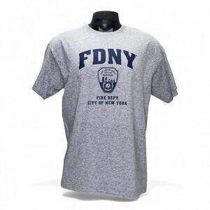 FDNY Fire Department City of New York Gray T Shirt Adult Large NYC Official Lic.